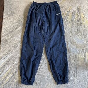 Vintage Adidas nylon track pants pull on elastic waist navy blue XL
